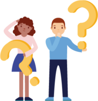 mulher e homem com dúvidas